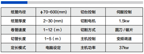 數(shù)控紙管機(jī)600型參數(shù)